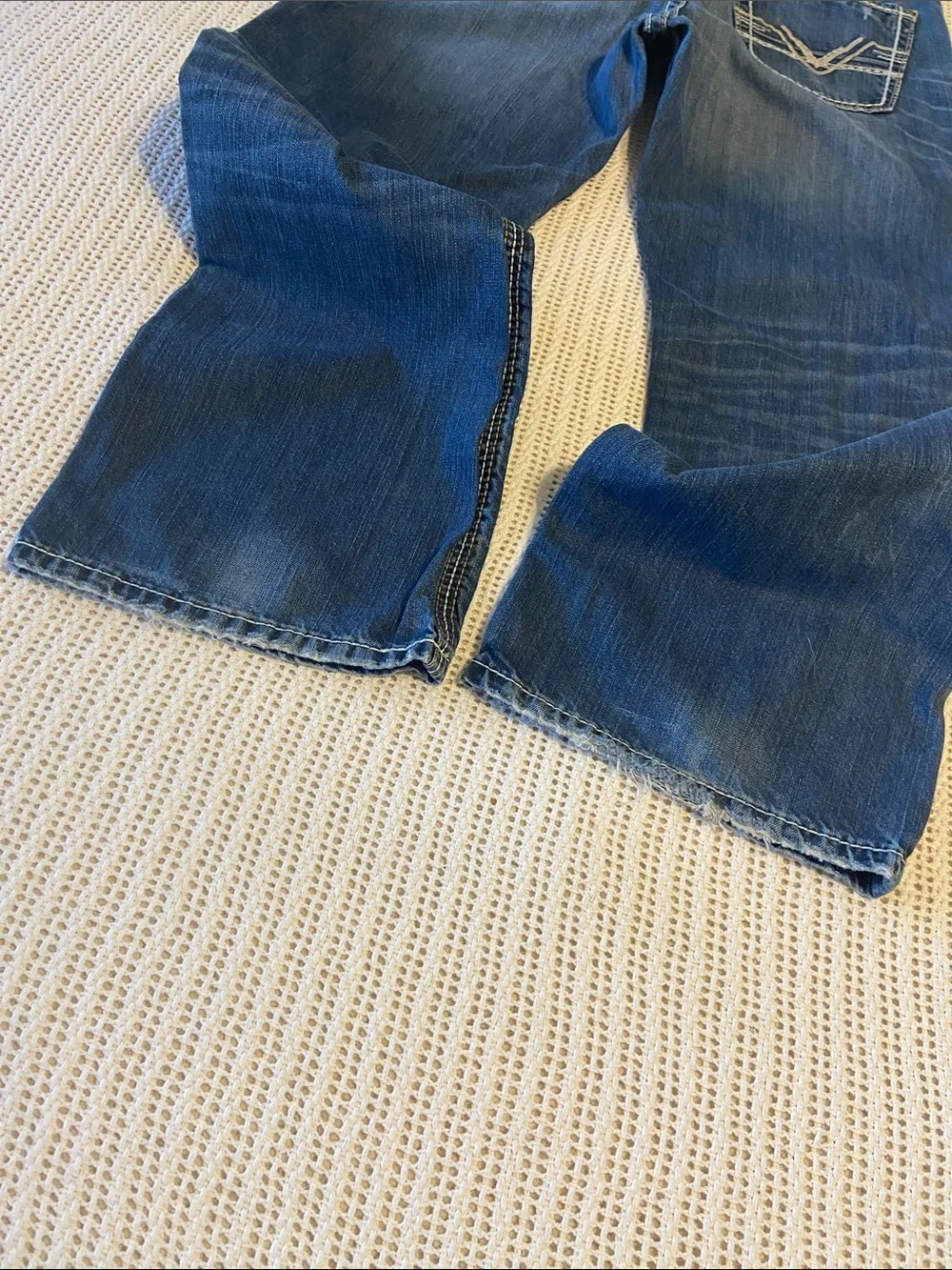 BKE Tyler Boot Jeans Mid Rise Blue Denim Western Cowboy Size 34 x 30”